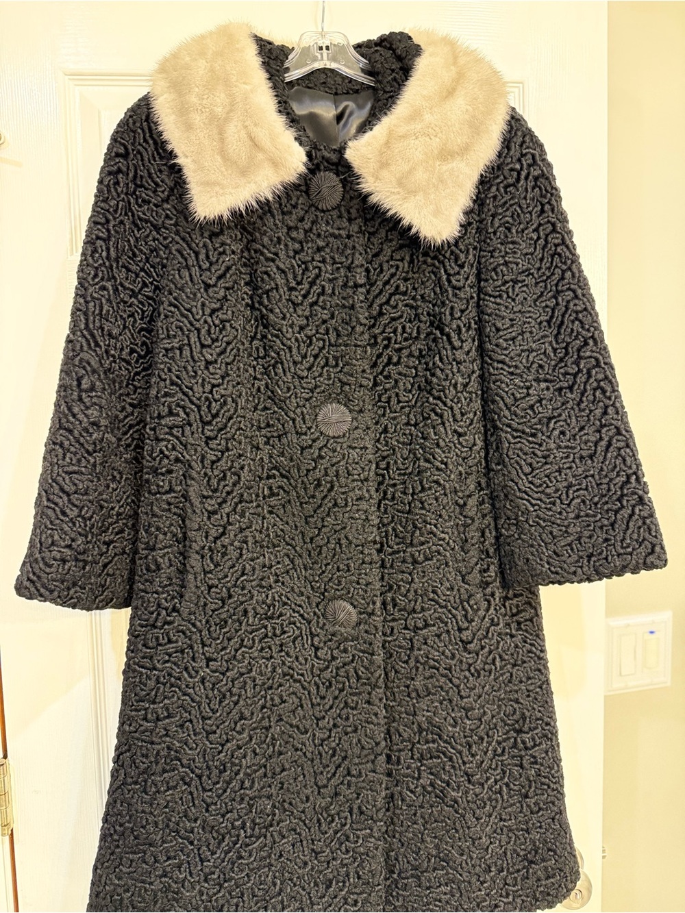 Vintage curly Persian lamb and wool coat in GREAT condition!